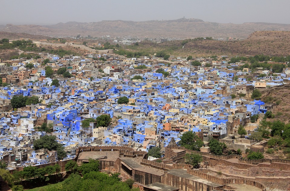 des maisons bleues en inde à jodhpur